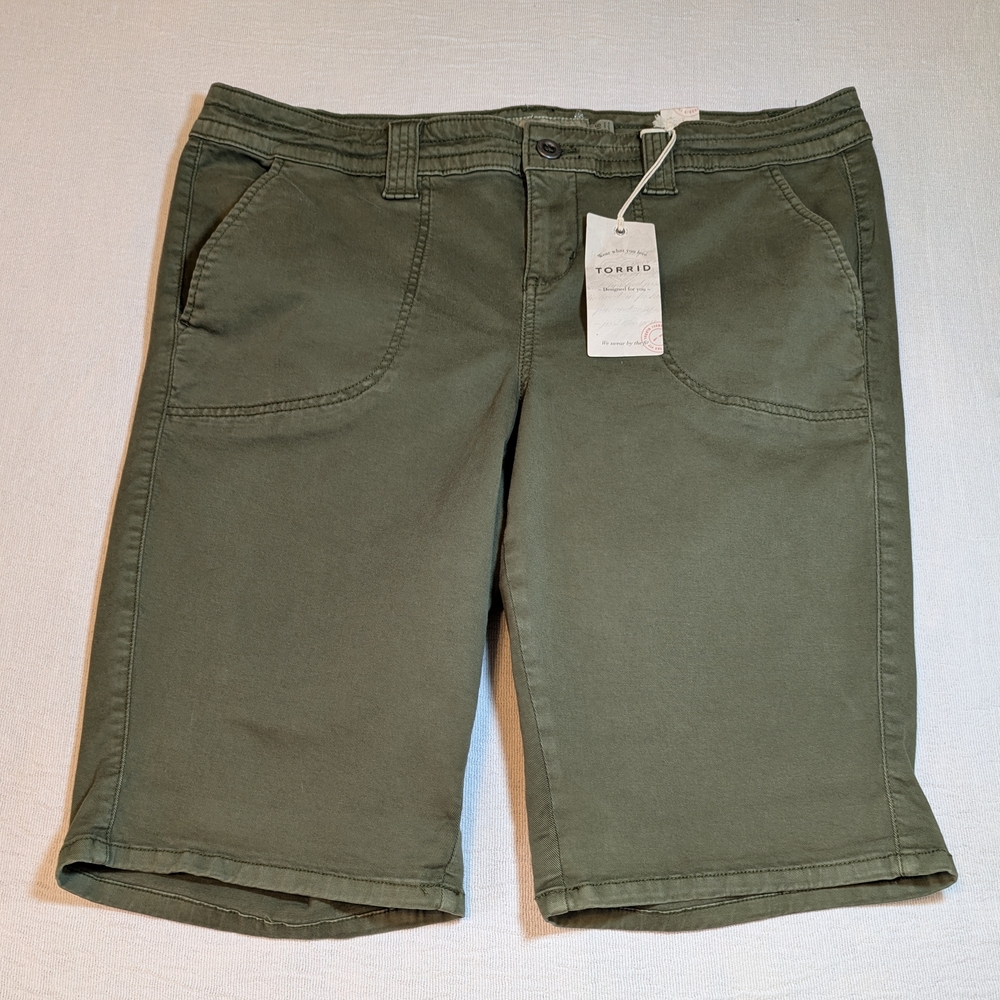 torrid Olive Green Cargo Bermuda Shorts